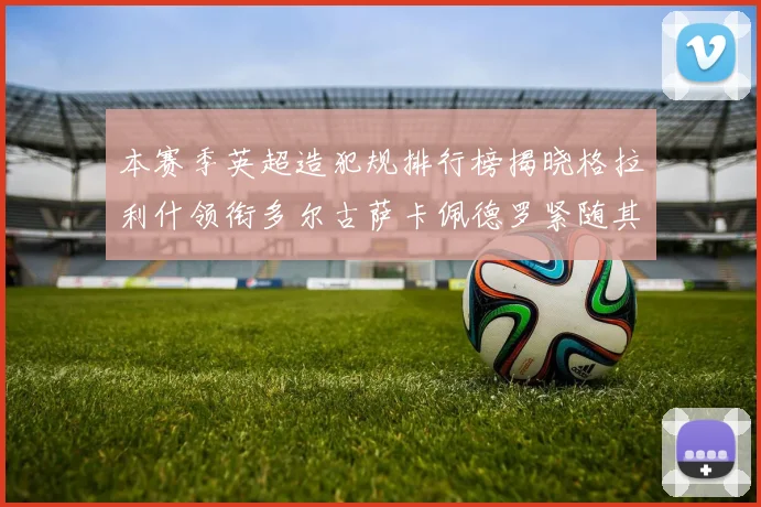 本赛季英超造犯规排行榜揭晓格拉利什领衔多尔古萨卡佩德罗紧随其后